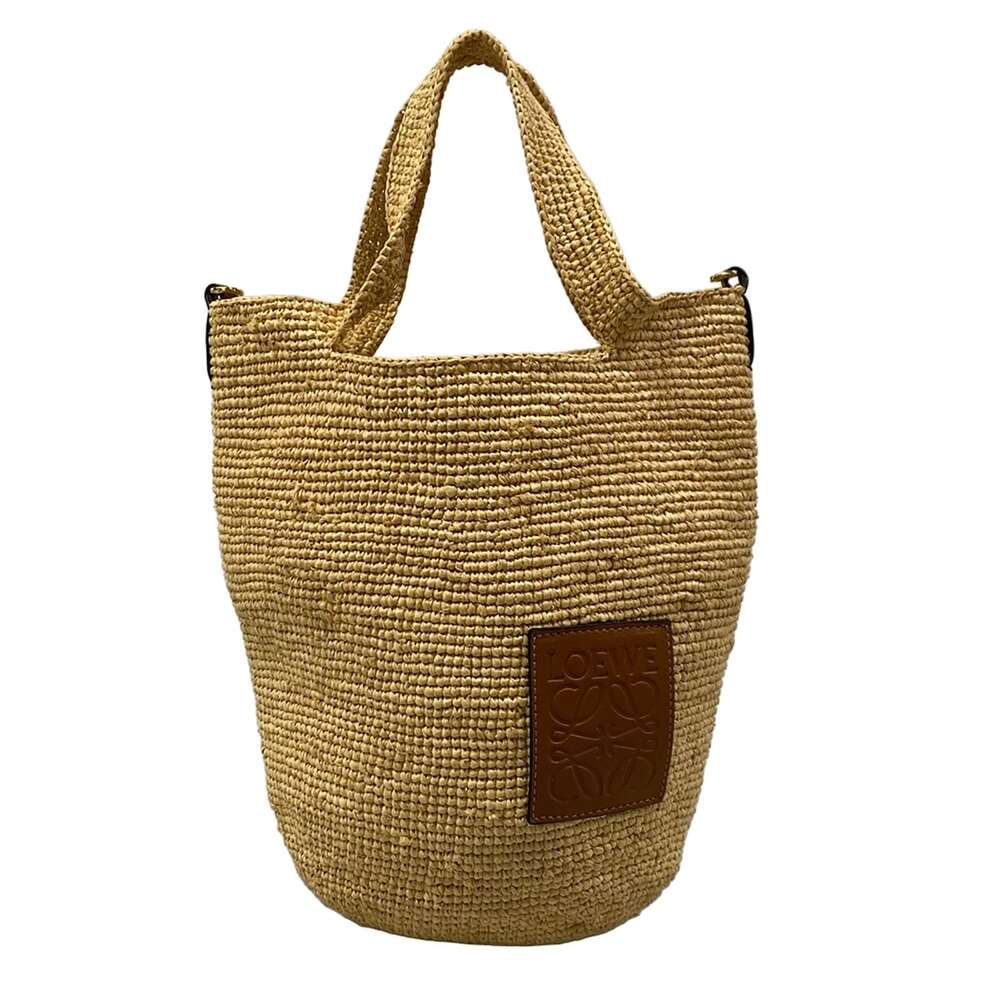 Loewe Slit Bag Mini Tote Bag A685453X07 Natural Tan (Brown) Raffia Calf